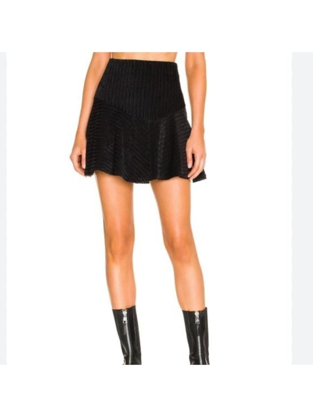 Free People fit and flare black mini skirt size 2